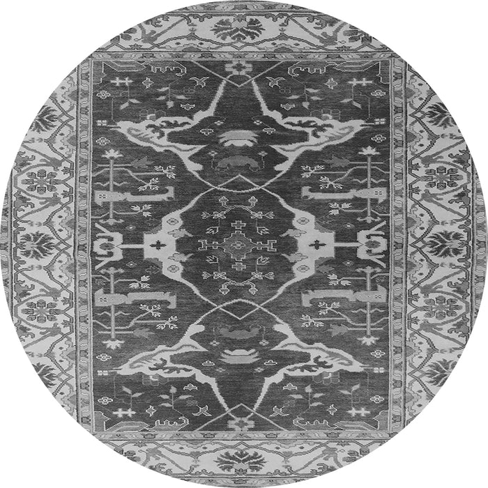 Round Oriental Gray Traditional Rug, urb810gry