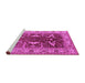 Sideview of Machine Washable Oriental Pink Traditional Rug, wshurb810pnk