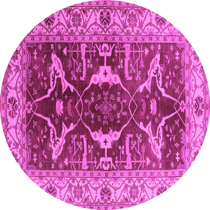 Round Oriental Pink Traditional Rug, urb810pnk