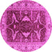 Round Oriental Pink Traditional Rug, urb810pnk
