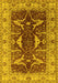 Machine Washable Oriental Yellow Traditional Rug, wshurb810yw