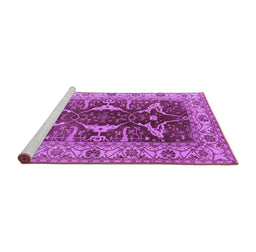 Sideview of Machine Washable Oriental Purple Traditional Area Rugs, wshurb810pur