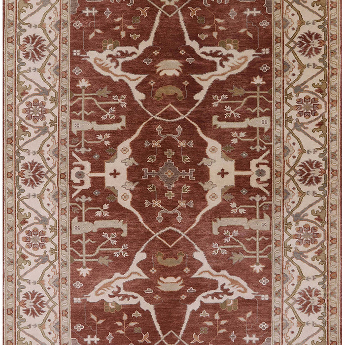 Mid-Century Modern Fire Brick Red Oriental Rug, urb810