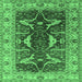 Square Oriental Emerald Green Traditional Rug, urb810emgrn