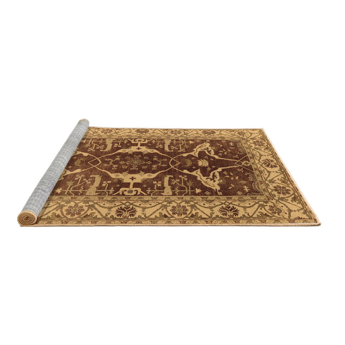 Sideview of Machine Washable Oriental Brown Traditional Rug, wshurb810brn