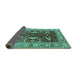 Sideview of Oriental Turquoise Traditional Rug, urb810turq