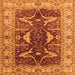 Square Machine Washable Oriental Orange Traditional Area Rugs, wshurb810org