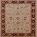 Square Mid-Century Modern Light Copper Gold Oriental Rug, urb811