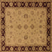 Square Oriental Brown Traditional Rug, urb811brn