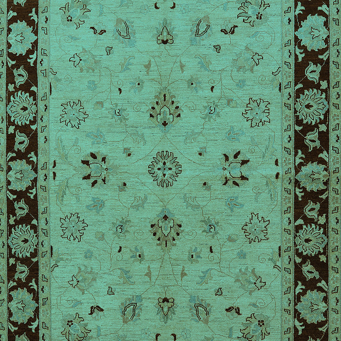 Machine Washable Oriental Turquoise Traditional Area Rugs, wshurb811turq