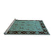 Sideview of Machine Washable Oriental Light Blue Traditional Rug, wshurb811lblu