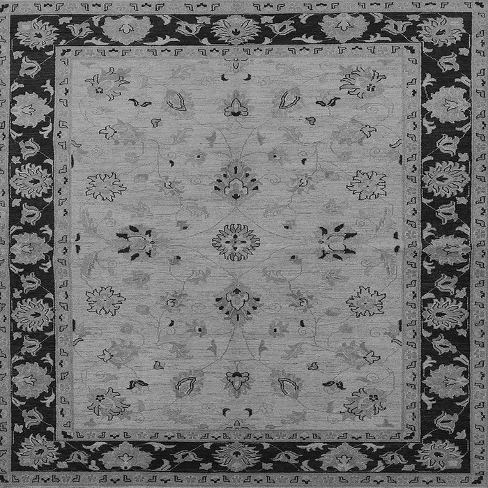 Square Machine Washable Oriental Gray Traditional Rug, wshurb811gry
