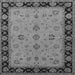 Square Machine Washable Oriental Gray Traditional Rug, wshurb811gry