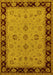 Machine Washable Oriental Yellow Traditional Rug, wshurb811yw