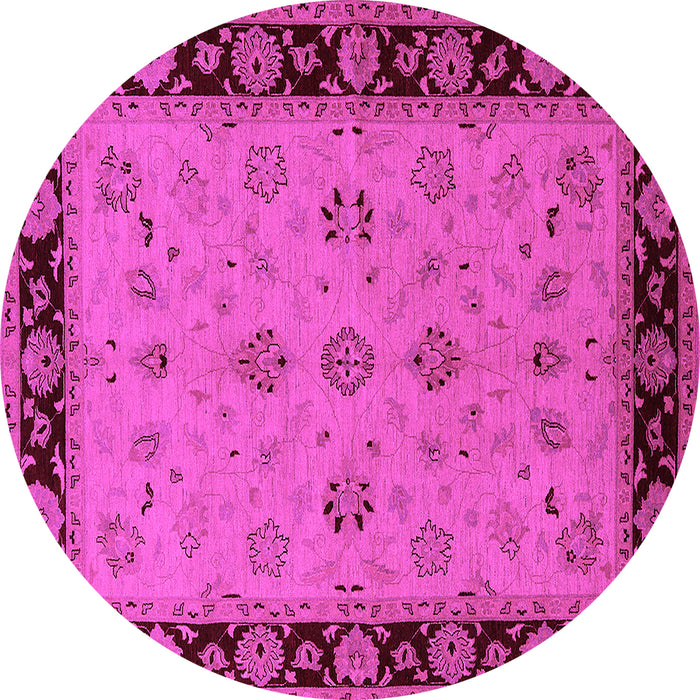 Round Oriental Pink Traditional Rug, urb811pnk