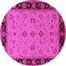 Round Oriental Pink Traditional Rug, urb811pnk