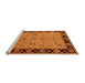 Sideview of Machine Washable Oriental Orange Traditional Area Rugs, wshurb811org