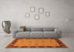 Machine Washable Oriental Orange Traditional Area Rugs in a Living Room, wshurb811org