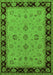 Machine Washable Oriental Green Traditional Area Rugs, wshurb811grn