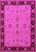 Machine Washable Oriental Pink Traditional Rug, wshurb811pnk