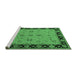 Sideview of Machine Washable Oriental Emerald Green Traditional Area Rugs, wshurb811emgrn