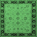 Square Oriental Emerald Green Traditional Rug, urb811emgrn