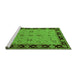 Sideview of Machine Washable Oriental Green Traditional Area Rugs, wshurb811grn