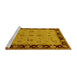 Sideview of Machine Washable Oriental Yellow Traditional Rug, wshurb811yw