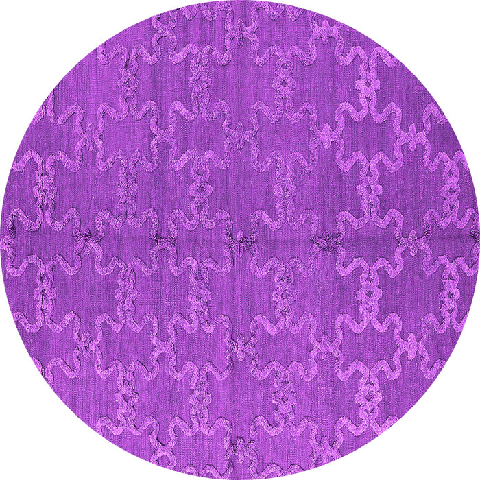 Round Machine Washable Oriental Pink Industrial Rug, wshurb812pnk