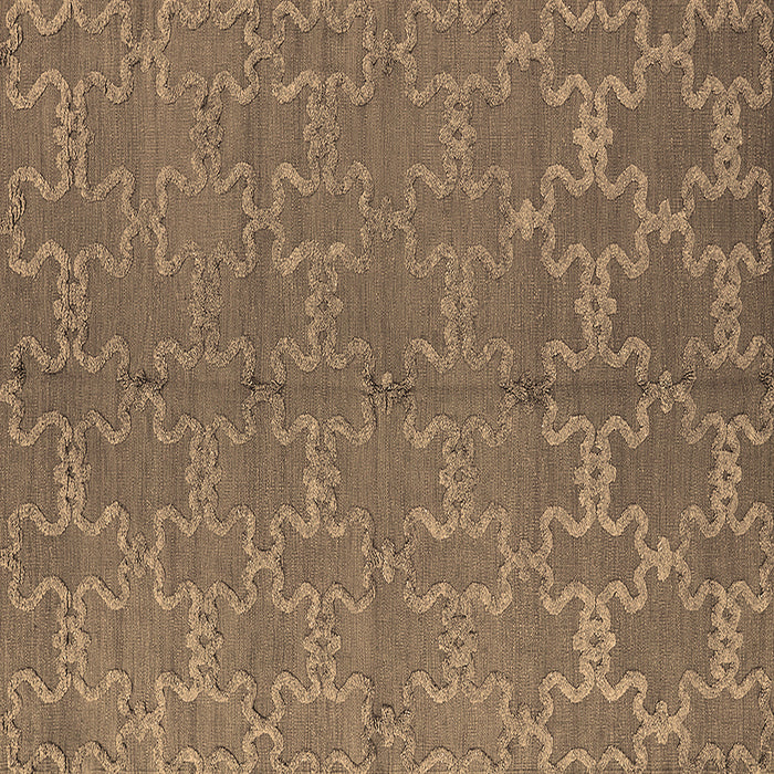 Square Machine Washable Oriental Brown Industrial Rug, wshurb812brn