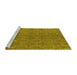 Sideview of Machine Washable Oriental Yellow Industrial Rug, wshurb812yw