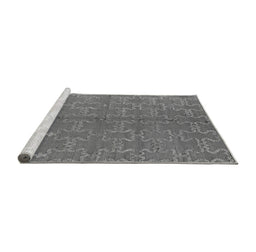 Sideview of Machine Washable Oriental Gray Industrial Rug, wshurb812gry