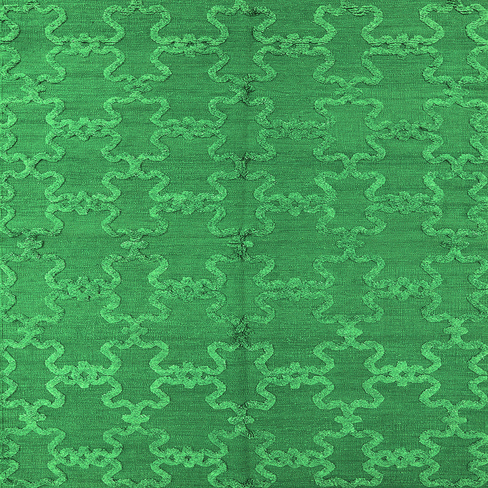 Square Machine Washable Oriental Green Industrial Area Rugs, wshurb812grn