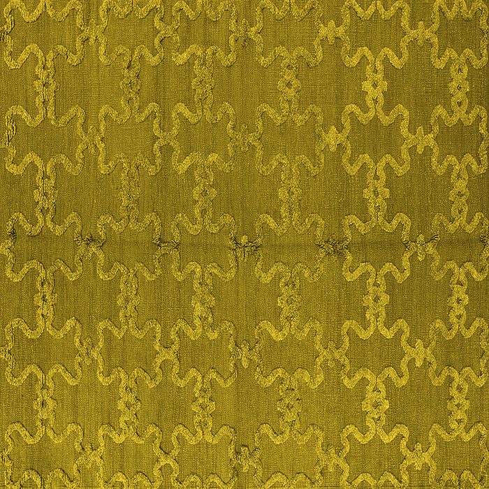 Square Machine Washable Oriental Yellow Industrial Rug, wshurb812yw