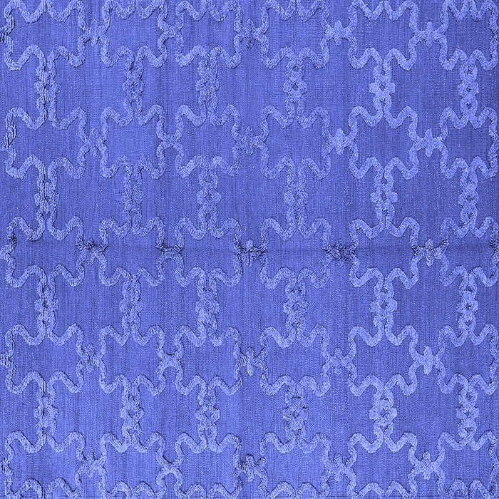 Square Machine Washable Oriental Blue Industrial Rug, wshurb812blu