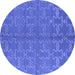 Round Oriental Blue Industrial Rug, urb812blu