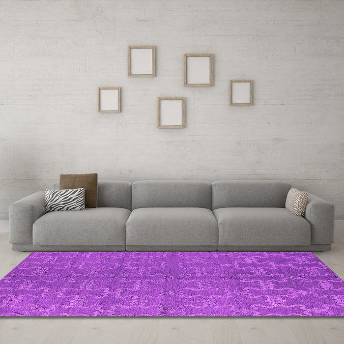 Machine Washable Oriental Pink Industrial Rug in a Living Room, wshurb812pnk