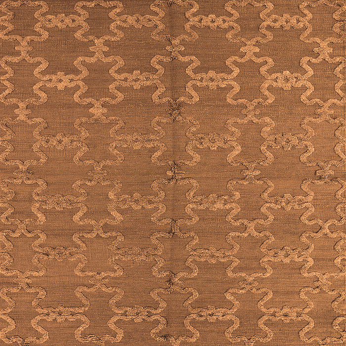 Square Machine Washable Oriental Orange Industrial Area Rugs, wshurb812org