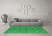 Machine Washable Oriental Green Industrial Area Rugs in a Living Room,, wshurb812grn