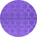 Round Machine Washable Oriental Purple Industrial Area Rugs, wshurb812pur