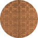 Round Machine Washable Oriental Orange Industrial Area Rugs, wshurb812org