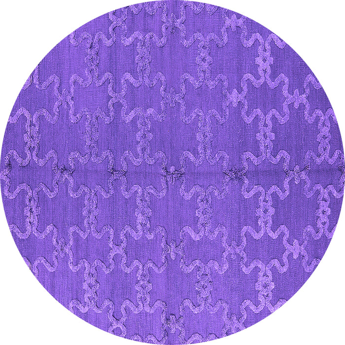 Round Oriental Purple Industrial Rug, urb812pur