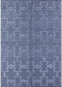 Machine Washable Industrial Modern Azure Blue Rug, wshurb812