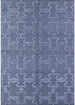 Machine Washable Industrial Modern Azure Blue Rug, wshurb812