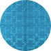 Round Oriental Light Blue Industrial Rug, urb812lblu