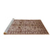 Sideview of Machine Washable Industrial Modern Dark Salmon Pink Rug, wshurb813