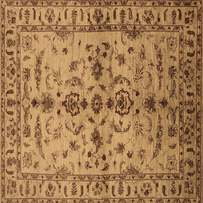 Square Machine Washable Oriental Brown Traditional Rug, wshurb813brn