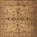 Square Machine Washable Oriental Brown Traditional Rug, wshurb813brn