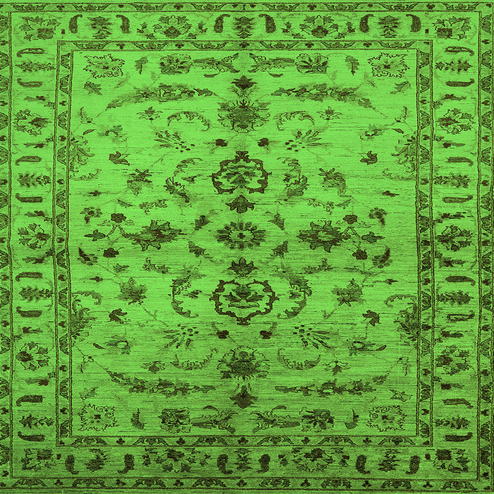 Square Oriental Green Traditional Rug, urb813grn