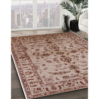 Mid-Century Modern Dark Salmon Pink Oriental Rug, urb813